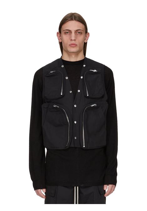 gilet cargo uomo nero RICK OWENS | RU01E5767 TE09